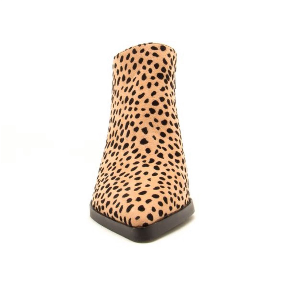 ONE PAIR LEFT! Leopard Print Vegan Suede Booties - Picture 5 of 6
